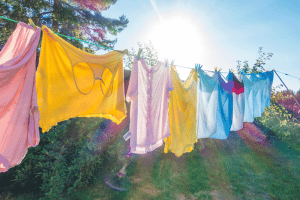 Séchage linge en extérieur